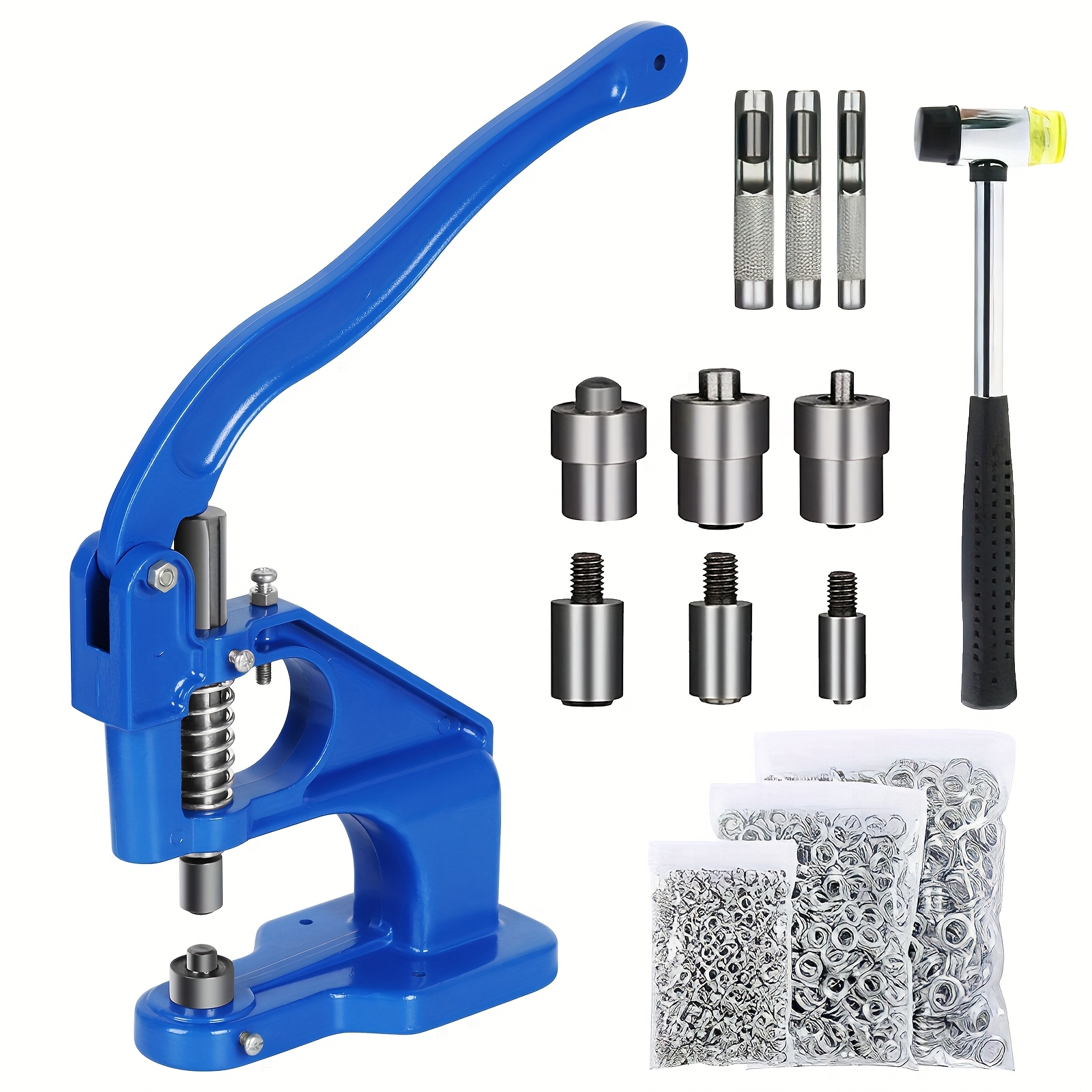 manual punch eyelet machine with 1500pcs of 6mm 10mm and 12mm manual punch rings including 3 dies 0 2 and 4 details 1