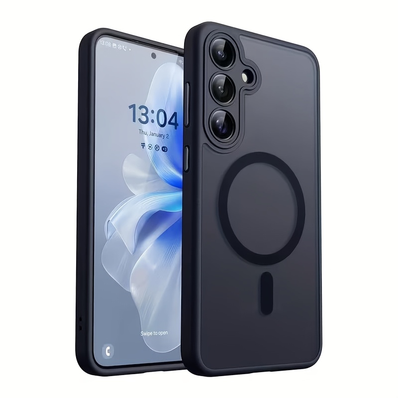 TEMU Phone Case: Luxury Matte Translucent Magnetic Wireless Case Compatible With Compatible With Galaxy S25 Fe S25 Edge S25 Ultra S25 Plus S25 S24 Fe