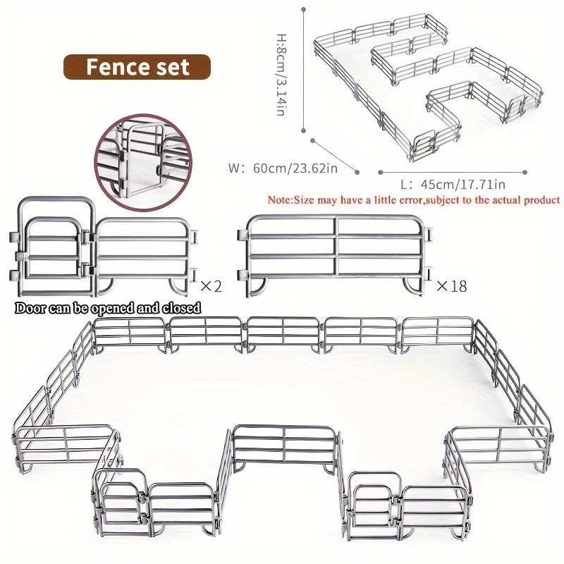 Image of Exquisite Simulation Fence Set Farm Ranch Fence Accessories Sandbox Green Decoration Small Fence Scene Fence Decoration