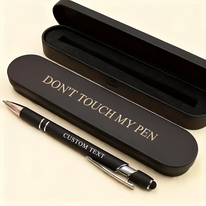 Image of Custom Ballpoint Pen With Name Engraving And Metal Gift Box. Personalized Metal Pen For Teachers, Customizable Writing Pen. Perfect For Birthdays, Teacher's Day Gifts, , Couples