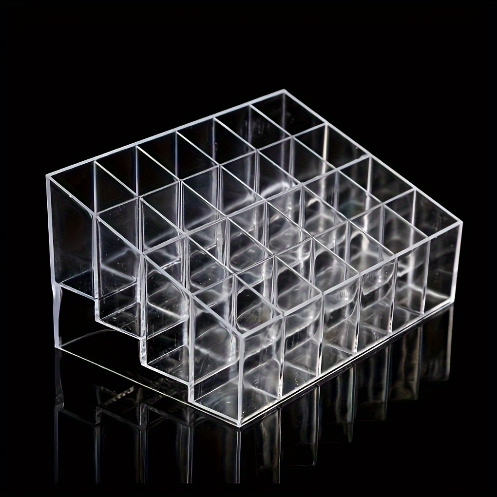 

Acrylic Nail Polish Organizer, 24-compartment Clear Lipstick & Cosmetic Storage Display, Makeup Holder For Vanity Desk, Transparent Plastic Organizer For Beauty Studio