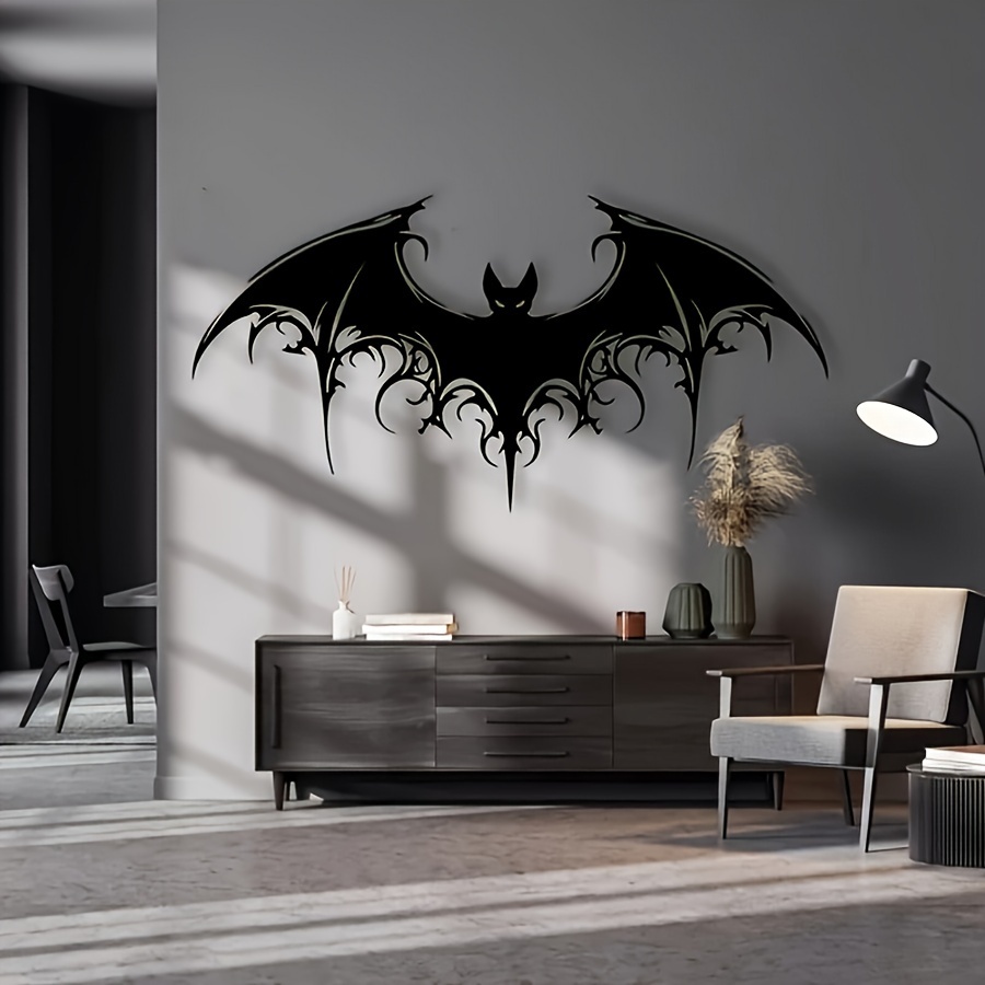 

1pc Bat Iron Wall Art - Gothic Victorian Wall Decor For Home, Spooky Halloween Decoration - 15.74"x7.85