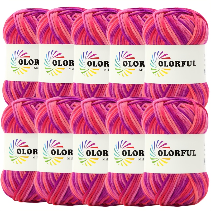 Image of 10 Pack 500g Hand-dyed Gradient, 5 Strands Of Skin-friendly Yarn With Ins, Bright And , No Pilling Knitting Sweater Scarf, Hat, Shawl, Blanket Bag, Handmade Wire