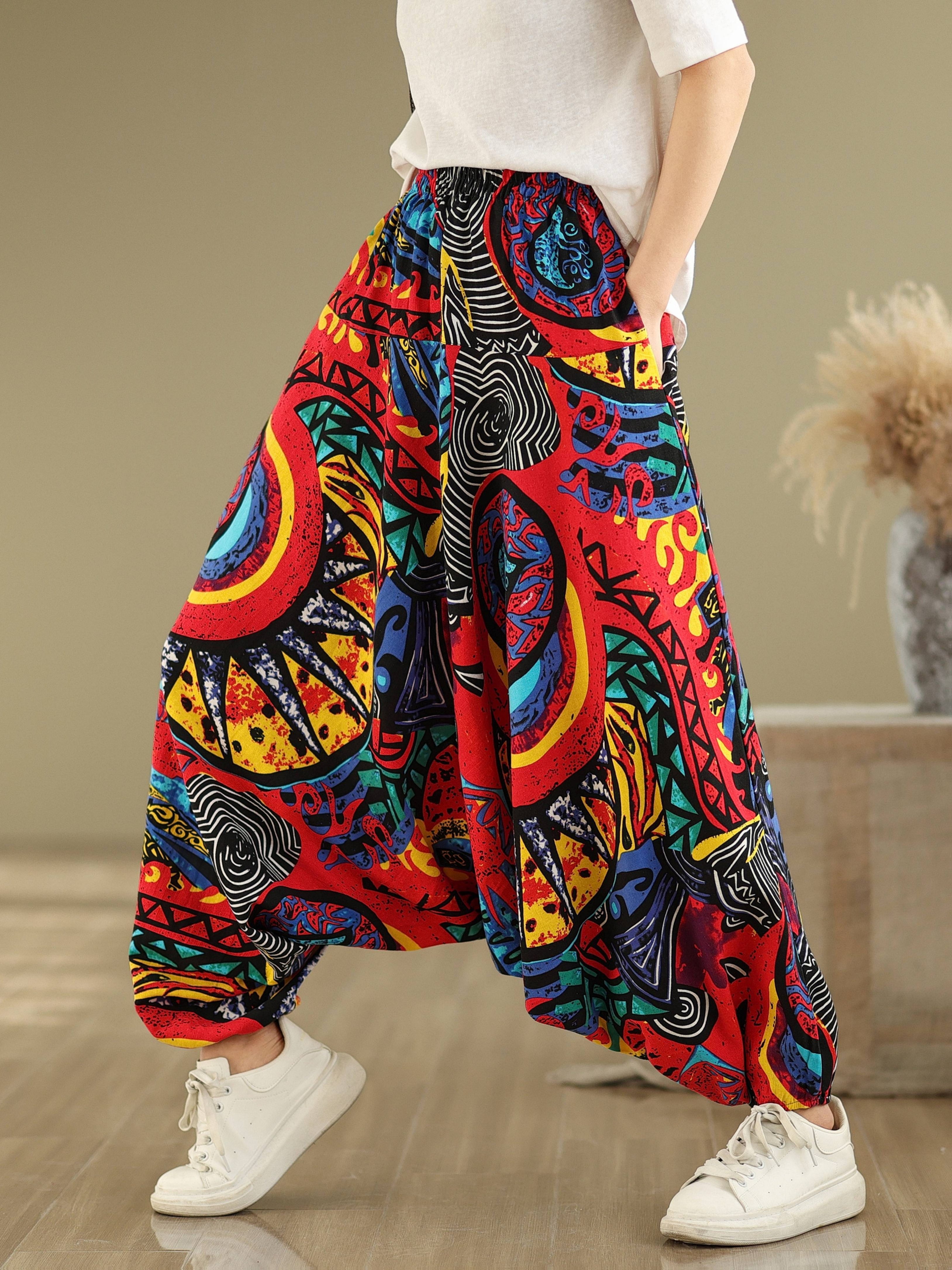 953 New Nepal Pants Colorful Lantern Pants Elegant Casual Drop Ethnic Style Harem Pants