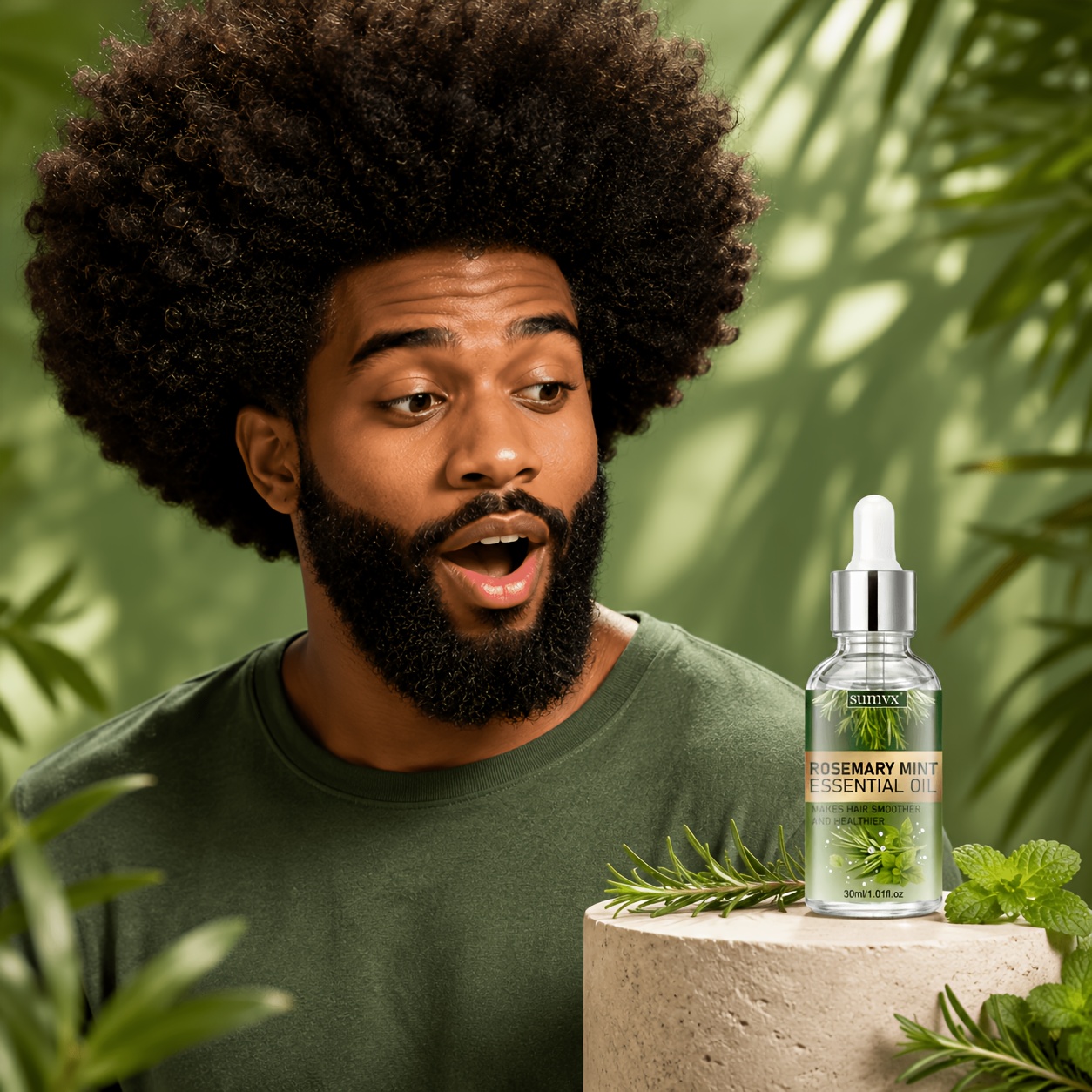 Rosemary Peppermint Hair Oil, Contains Rosemary Extract, Strengthens Hair, Repairs Dry Ends, Refreshing , Fuller , Breakage, Unisex, The Gift