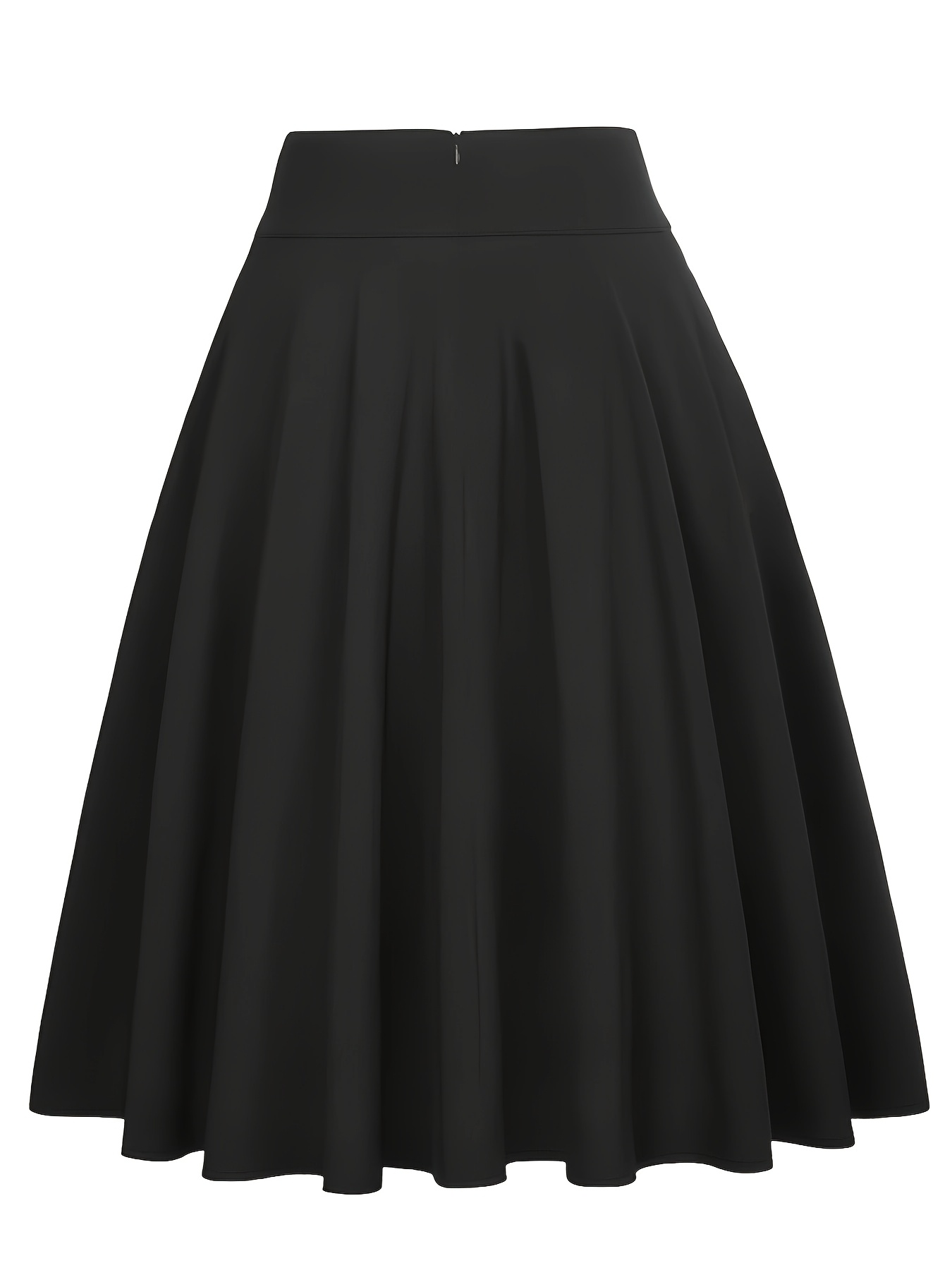 new summer womens fashion versatile solid color skirt with tie waist a line flared skirt
