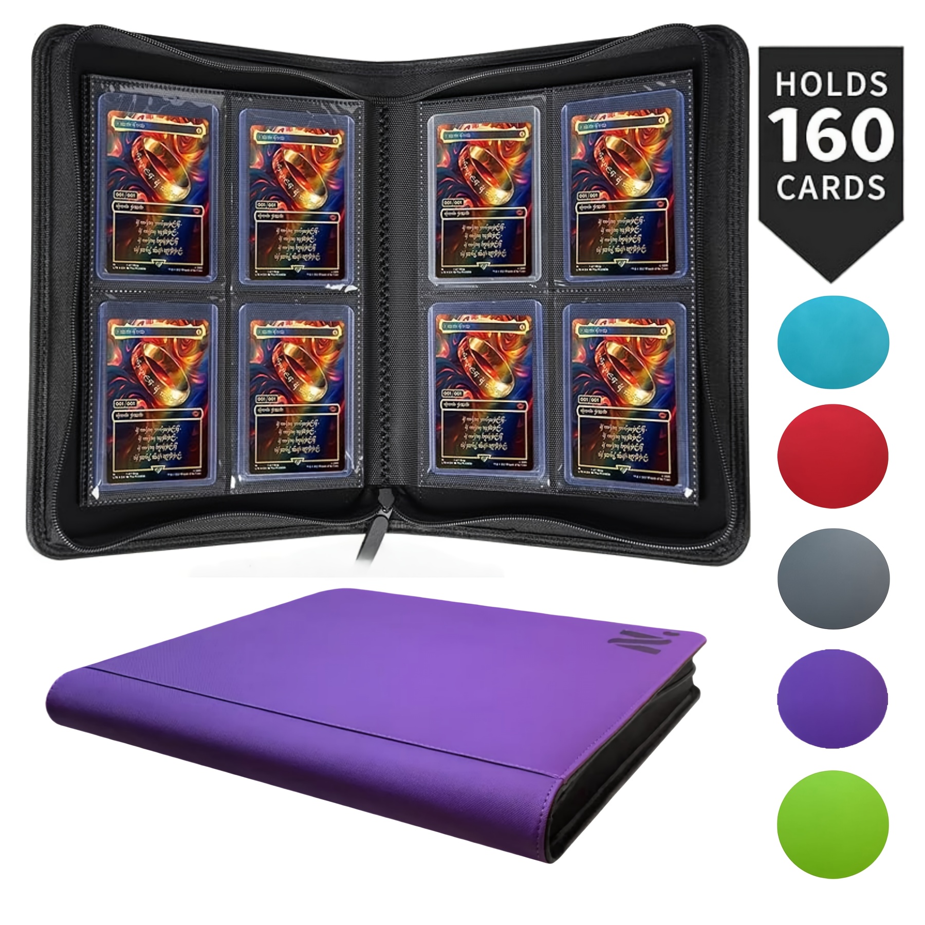 how to make a pokemon card binder out of paper Vault X 12 Pocket Trading Card Zip Binder, 480 Cards, Compatible with –  PuriLite main image 0