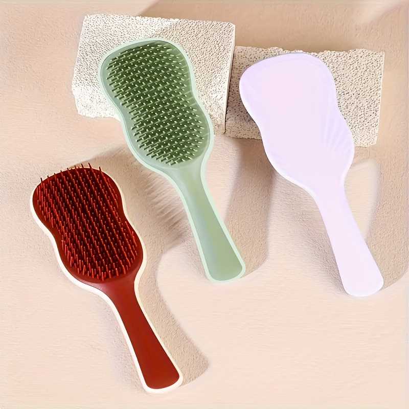 

1pc Hair Brush For Normal Hair - Detangling Comb With Soothing Scalp Massage Feature, Plastic Bristle, Finishing Type, Abs Handle,