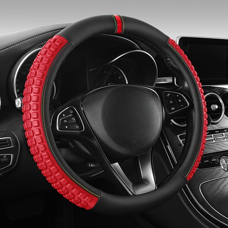

Fashion Sports Faux Leather Steering Wheel Cover Universal, Padded, Car, Truck, Suv, Non-slip, Car Interior Supplies