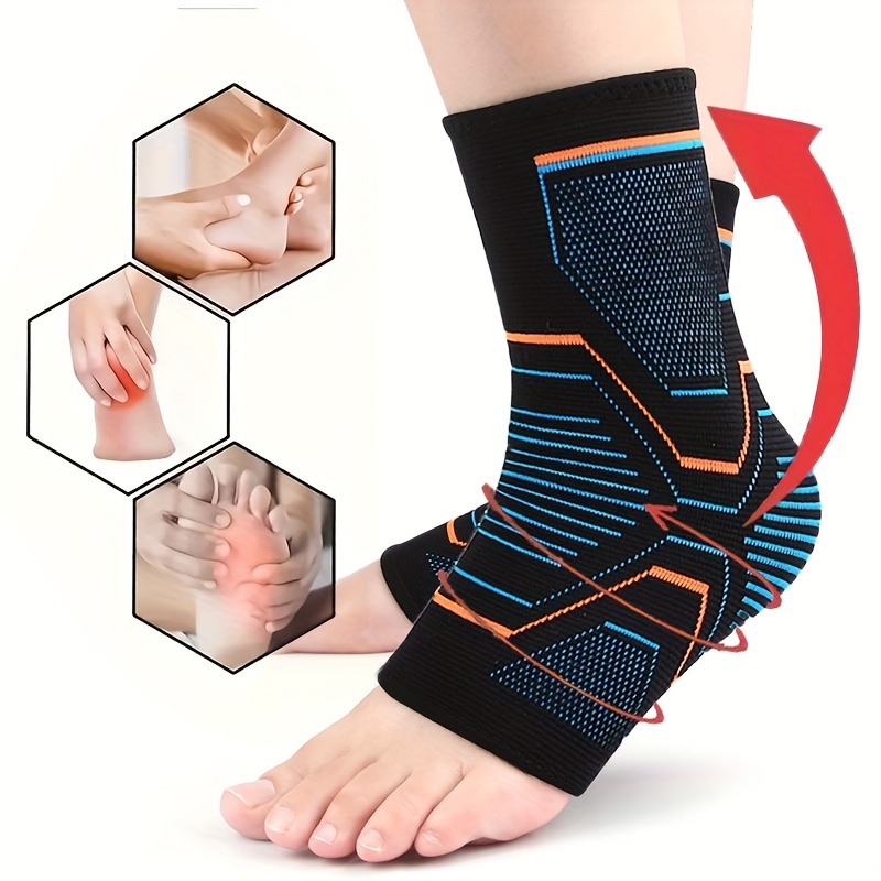 Image of 2pcs Ankle Brace Compression Sleeve, Foot Support For , Ankle Support To Stabalize The Ankle Joint For Fitness And Sports Activities - Daytime Or Night Use