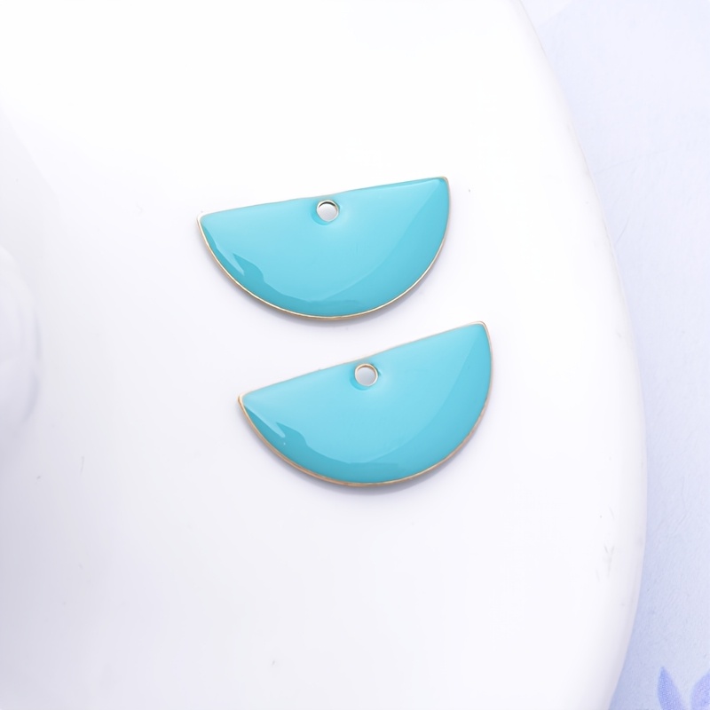 Copper Enamel Half Round Charms Pendant for Jewellery Making