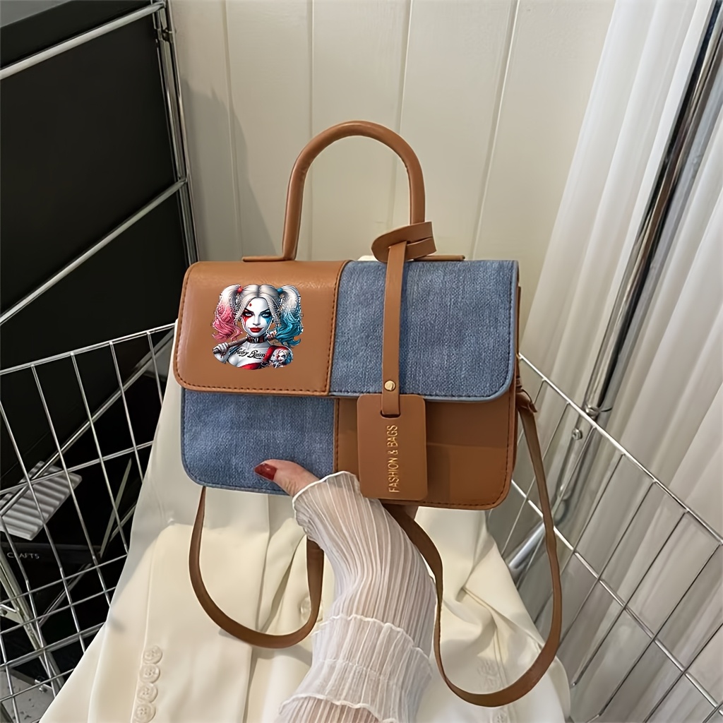 1pc     red blue hair womens fashion textured crossbody bag vintage color block handbag trendy small square shoulder bag suitable for dates dinners daily   and formal occasions   over lightweight bag