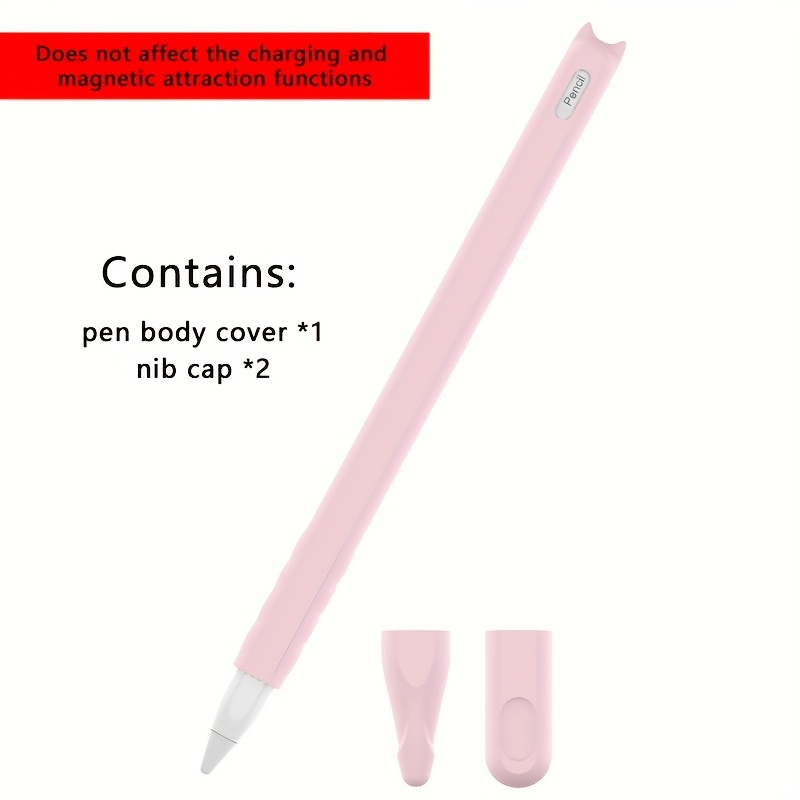 TEMU Protège-crayon doux chat , adapté pour Apple Pencil Pro/2ème génération, accessoire antidérapant, taille universelle, pour iPad, améliorant