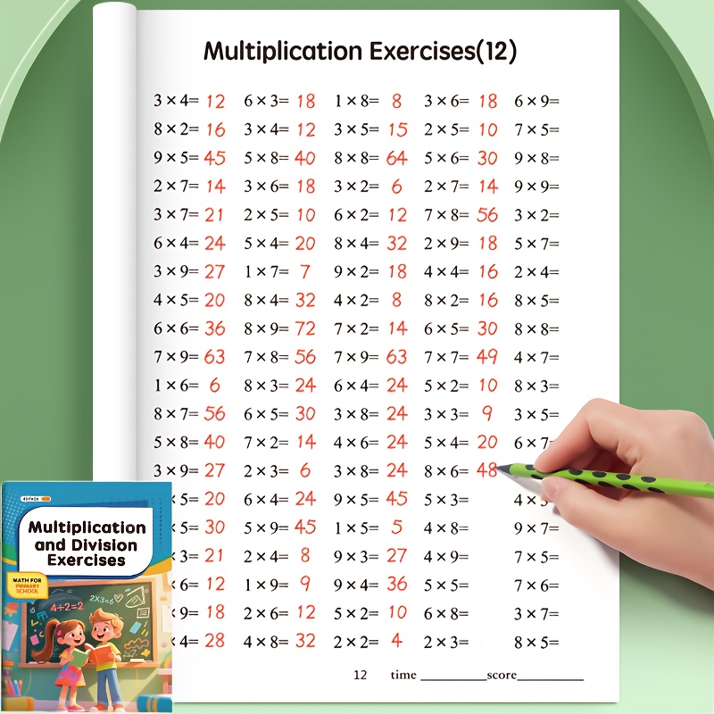 A Workbook Featuring Multiplication And Division Tasks - This 48-page Book Contains 4, 700 Math Problems - Designed With Sturdy Paper For A Comfortable Writing Experience
