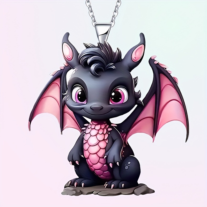 

1pc Sweet And Cute Acrylic Dragon Pendant Necklace, Versatile Accessories For Birthdays, Anniversaries, And Graduation Christmas Gifts