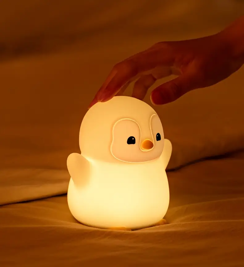 1pc penguin night light sleep companion bedside lamp with sensor christmas gift with data cable for bedroom living room dining table decoration holiday and birthday present Product details 4