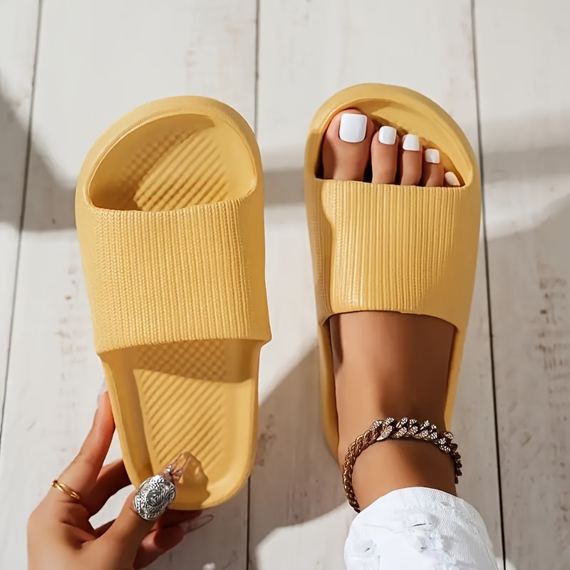 Women's Comfy Pink EVA Slides - Thick Sole, Non-Slip, Casual Slip-On Slippers for Indoor/Outdoor Use, Perfect for Beach & Home Relaxation, Indoor Slippers|Slipon Style|EVA Material, Ladies Slippers