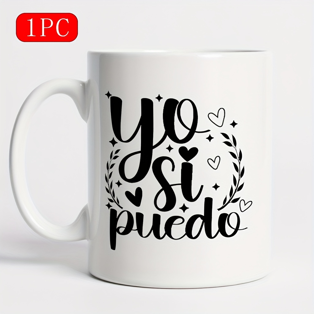 TEMU 1 taza de cerámica de 11 oz de calidad con un diseño único, con una motivacional en español. para cualquier del año, para lavavajillas, ideal