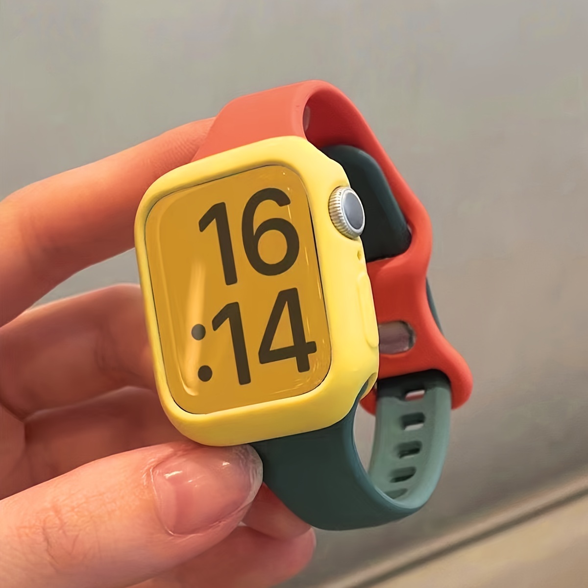 2pcs Women Men Cute Soft Silicone Sports Watch Strap Adjustable Waterproof Wristbands & 1pc Silicone Protective Case, For Apple Watch Band 38/40/41/42/44/45/46/49mm, For Apple Watch Series Ultra/SE/11/10/9/8/7/6/5/4/3/2/1, Intelligent Watch Accessories