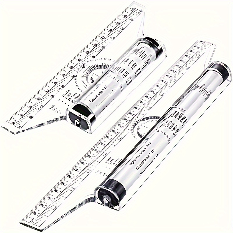 

2pcs Plastic Rulers Set - Drawing, Measuring & For Students, School & Office Use