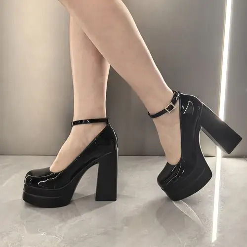 Women' Chunky Platform High Heel Sandals - Closed Square Toe Ankle Strap * Closure, Upper & / Sole Suitable for Party Dress Pumps, Wedding,, Summer Fashion Footwear - North America Style, Women Shoes Women' Chunky Platform High Heel Sandals - Closed Square Toe Ankle Strap * Closure, Upper & / Sole Suitable for Party Dress Pumps, Wedding,, Summer Fashion Footwear - North America Style, Women Shoes