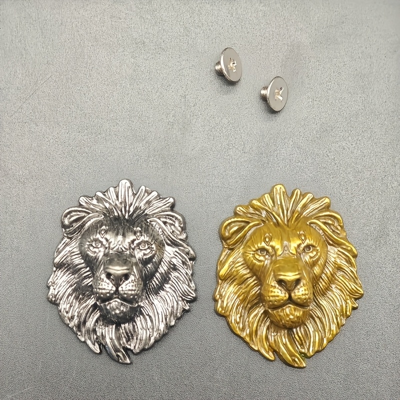 TEMU Lot de 2 à Vis Arrière Tête Western en , Tête de et Tête de Lion, Décoratifs avec Vis, Accessoires de Bricolage DIY, Ornement Parfait pour Sacs,