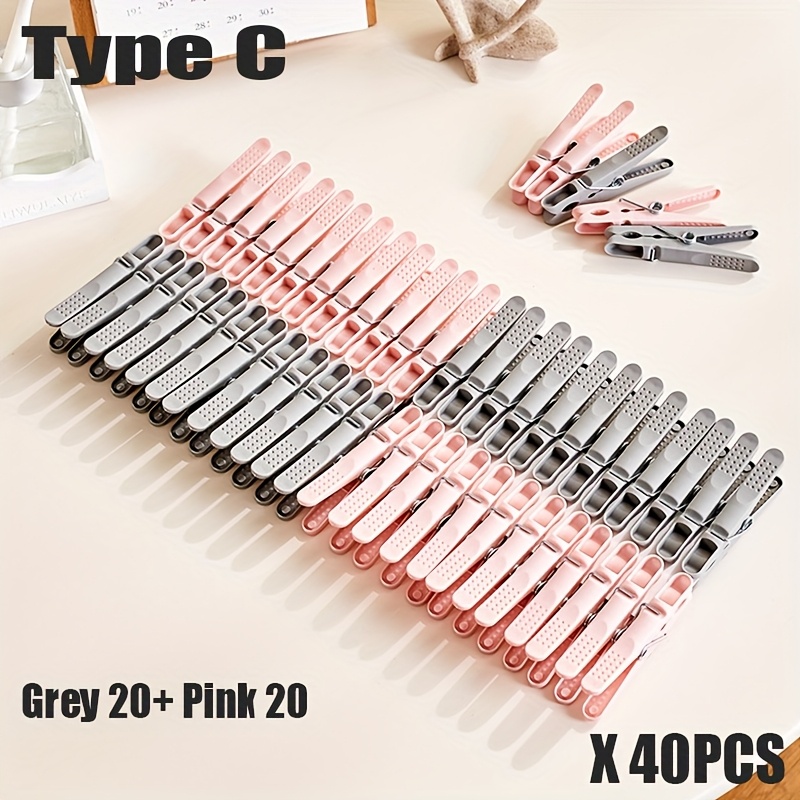 Random Color,25/30/40pcs, Multi-functional Clips, Clothes Pins, Extended And Thickened, No Marks And Won't Fall Off, Waterproof, , Windproof Fastening, Random Colors, Clothes Pins