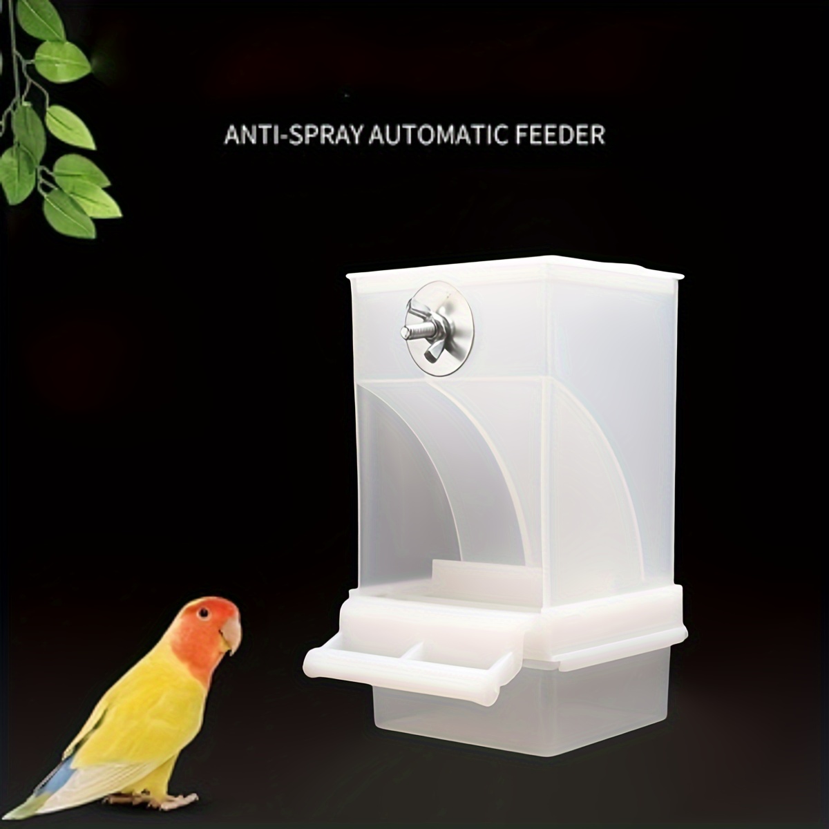 

1pc Pvc Automatic Bird Feeder With Drawer - Splash-proof Seed Dispenser For Cage - Suitable For Small To Medium Parakeets, Budgerigars &