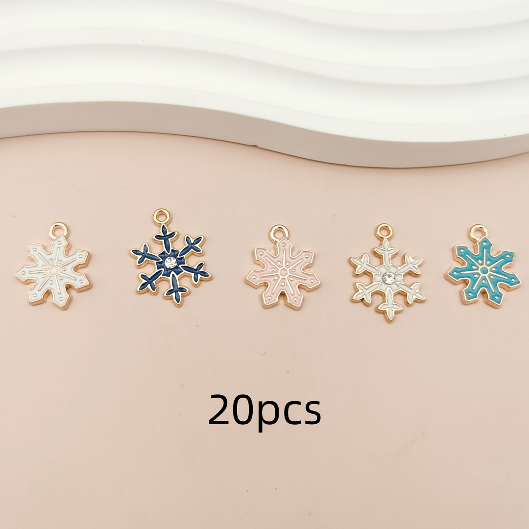 TEMU 20/30pcs Christmas Snowflake Alloy Pendant, Diy Necklace Bracelet Earrings Foot Chain Bag Keychain Jewelry Making