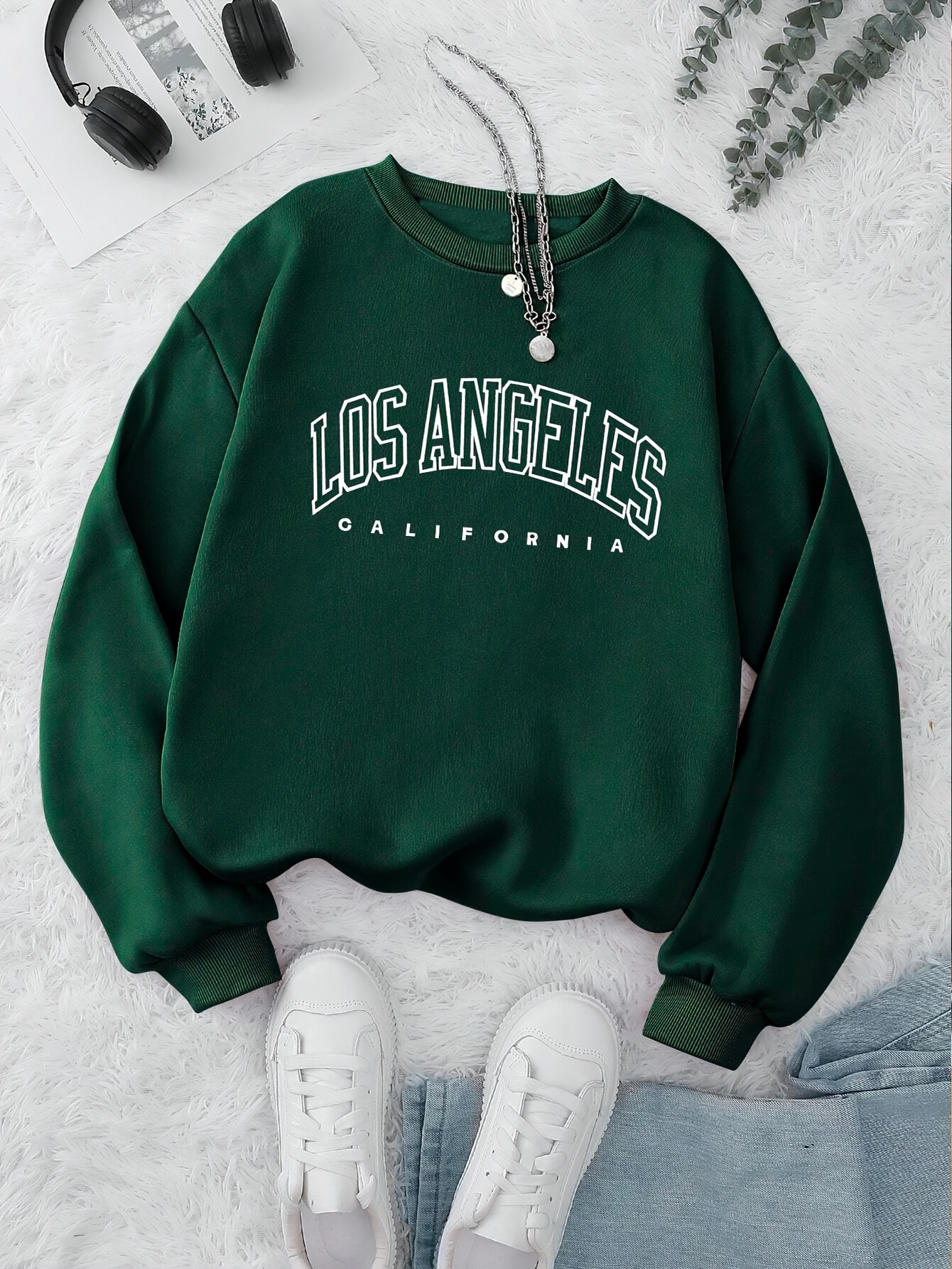 pull over los angeles femme vert Temu Belgium