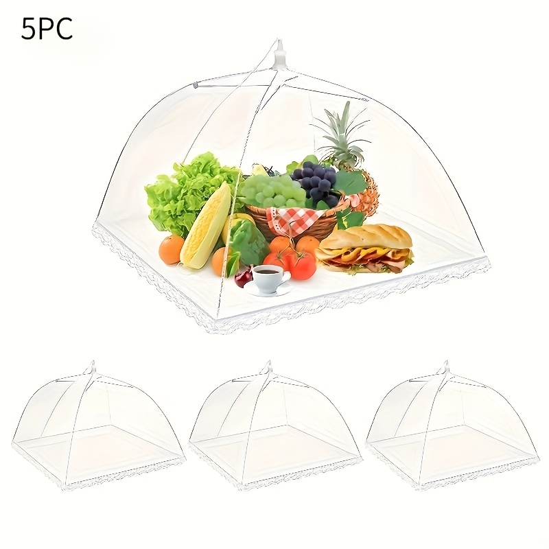 TEMU 5 Food Tent Collapsible Mesh Food Cover Reusable Washable Dustproof Outdoor Picnic Camping Breakfast Arrangement
