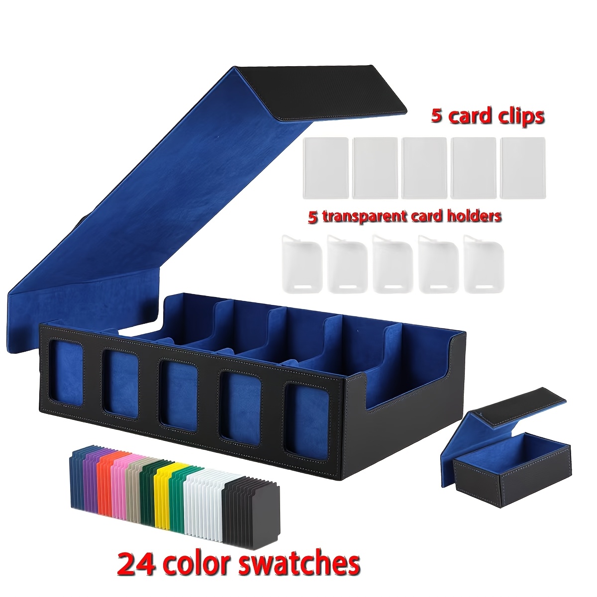 TEMU Boîte à cartes de grande de 17,12 pouces pour le rangement d'articles de cartes, comprenant des fenêtres magnétiques, des tiroirs de rangement