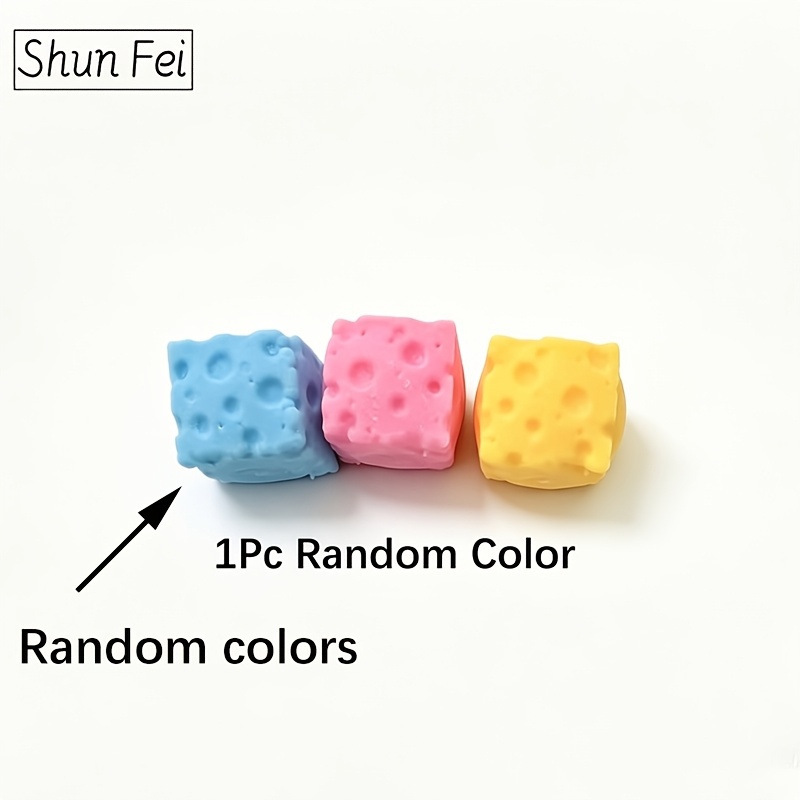 New Square Cheese Squeeze Toy, Novelty Fidget Squeeze Toy, Hand Sensory Toy, Soft & Fast Rebound, No Deformation. Perfect Christmas & Holiday Gifts, Random Colors & Styles