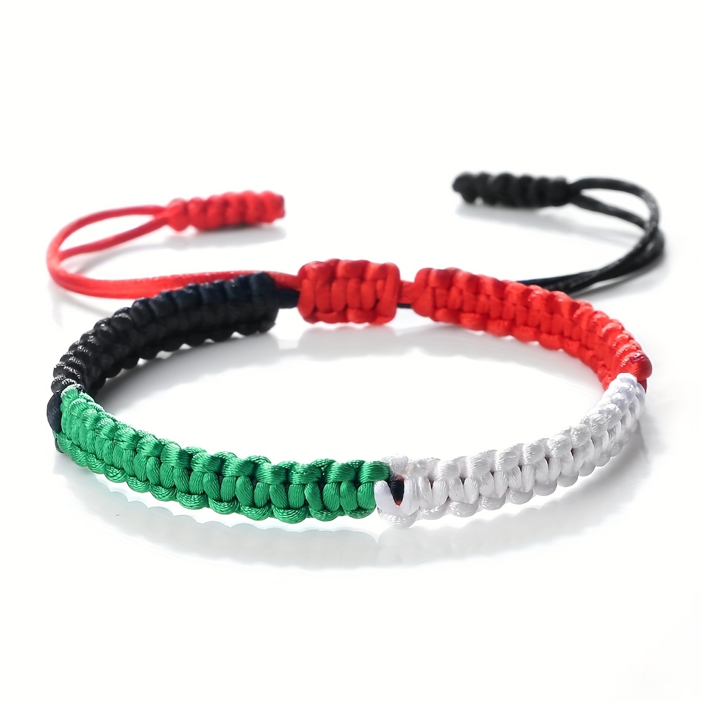 1pc Of Bohemian Style Handmade Woven Bracelet Suitable For Men And Women, Featuring A Four-strand Flat With A Colorful Pattern, Perfect For Daily Wear, Parties, Celebrations, And As A Gift