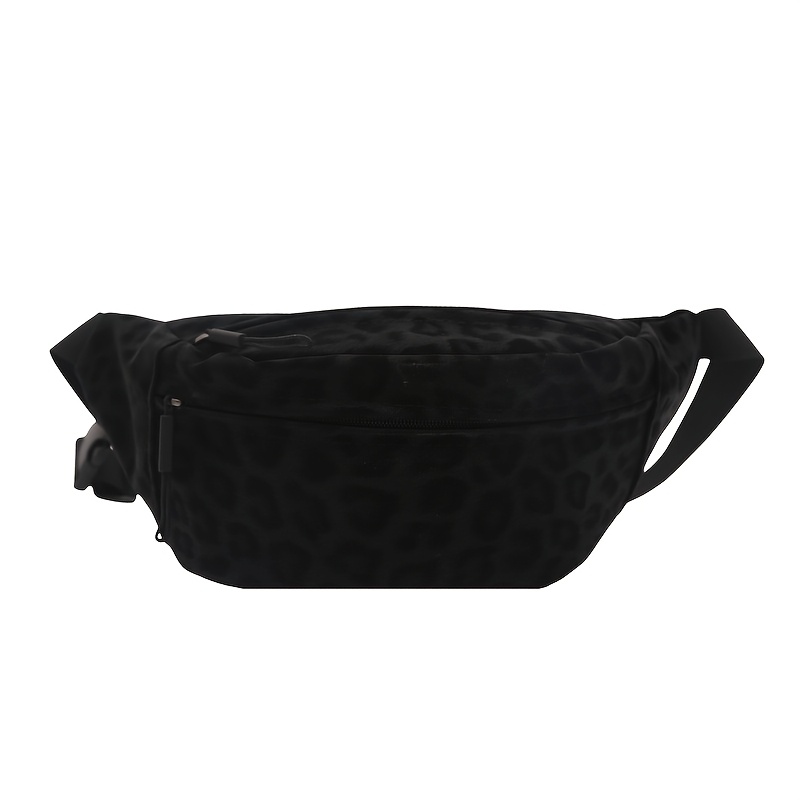 Image of Trendy Brand Leopard Print Crossbody Waist Bag, Unisex Casual Chest Bag, Wear-resistant And, Large Capacity Storage, Daily And Sports Bag