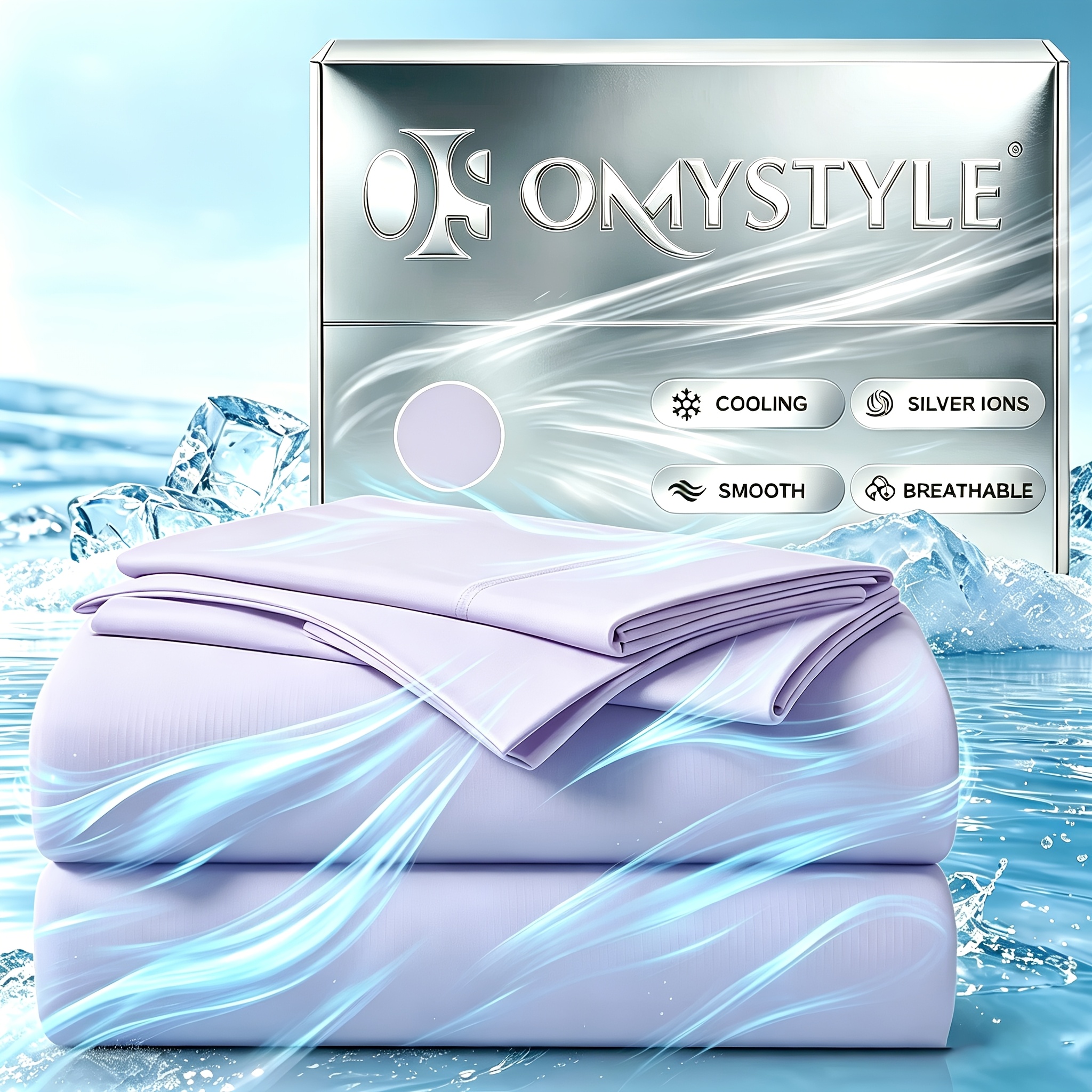 silver infused bed sheet set cooling breathable and   queen size sheets         fit for hot sleepers   smooth sheets for room decor t f q k