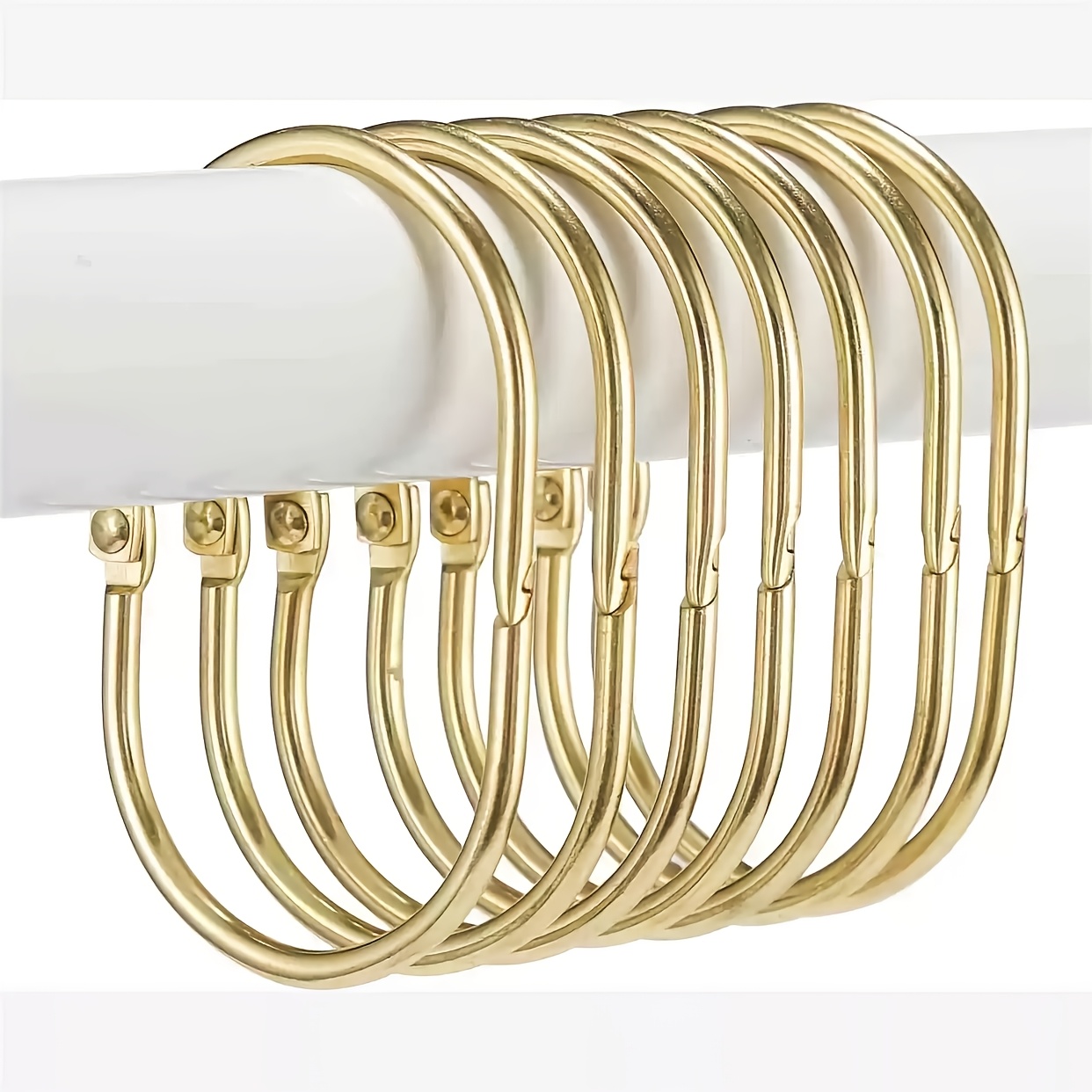 TEMU 20pcs Metal Curtain Hooks, Oval Shower Curtain Rings, Rust-proof Decorative Shower Curtain Rings