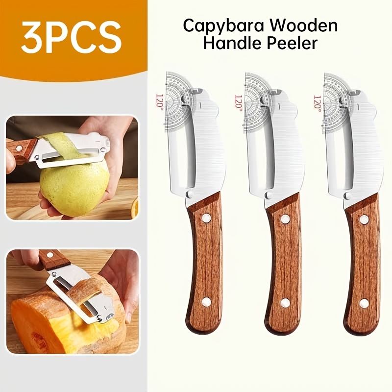 E-shop 3er-Set Capybara-förmiger Gemüseschäler | Edelstahl für Tierküchenhelfer | Ergonomischer, niedlicher Obstschäler | Lustiges Geschenk für &