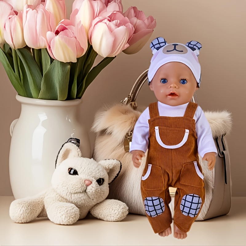 New Corduroy Overalls Suitable For 14-18 Inch Toy Dolls, Red, Pink, Brown 3 Colors , Doll Additions, Doll Clothing Additions (doll Not Included)