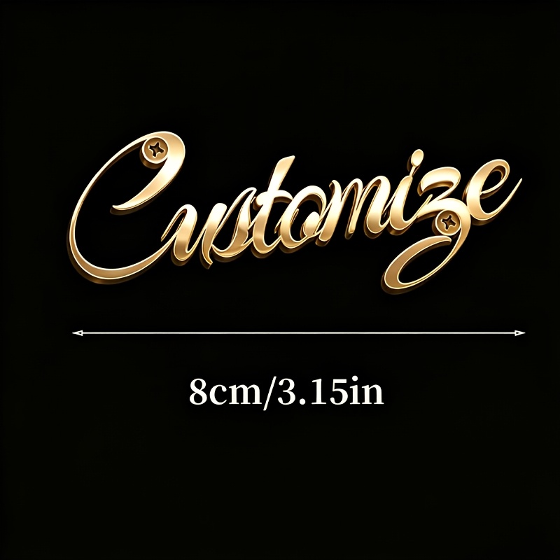 TEMU [customized] 1pc Stainless Steel Handwritten Letter Guitar Nameplate With Metallic Texture, Suitable For Decorating Electric Guitar Headstocks,