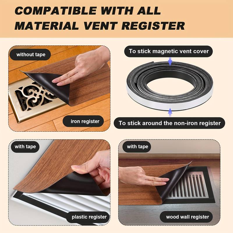 MODERN WAVE Magnetic Vent Covers 5-Pack - Extra Strong Screen Protectors For Floor Vents
