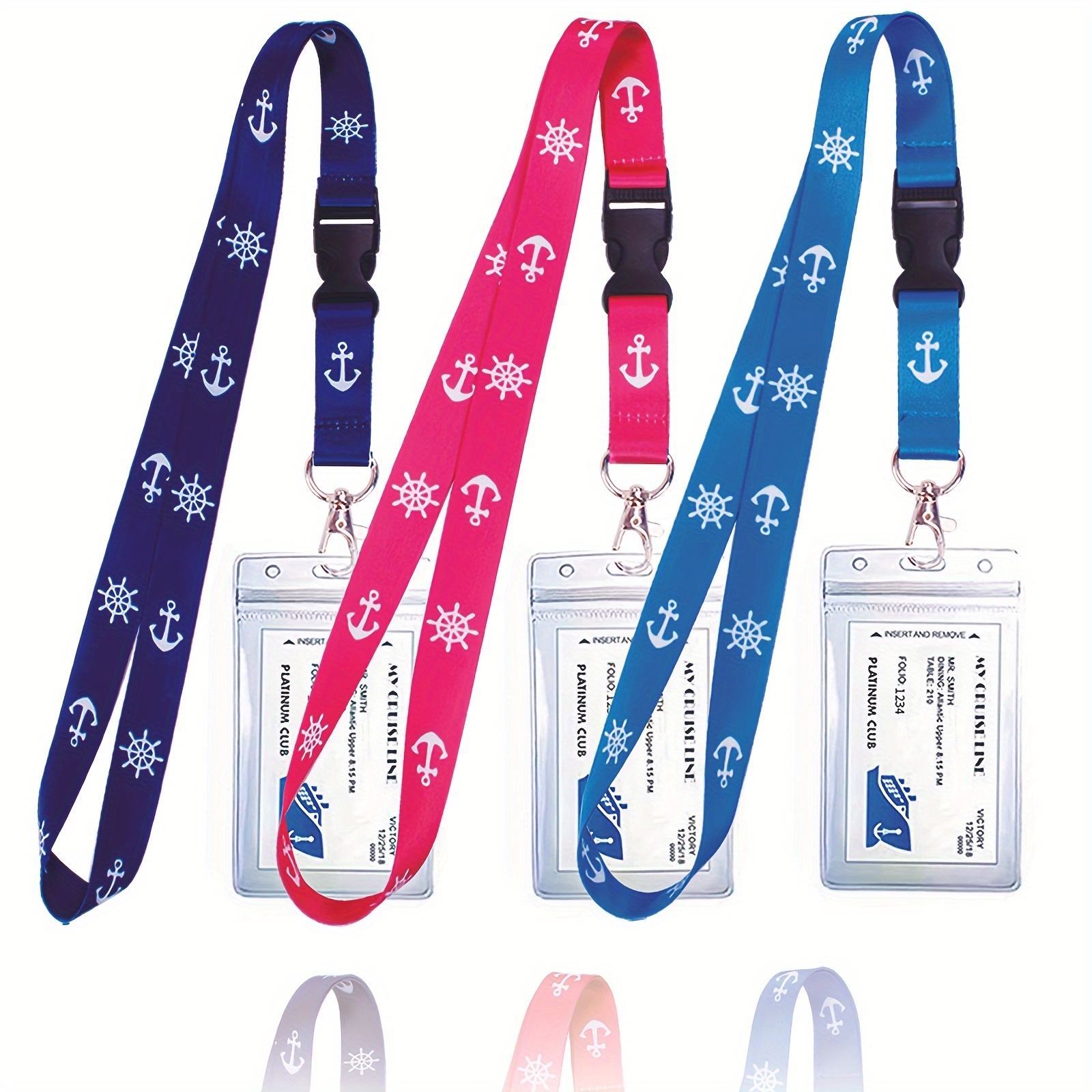 

3 Pack Cruise Lanyards With Waterproof Id Badge Holder, Polyester Fiber Strap With Detachable Buckle & Heavy-duty Zinc Alloy Clasp - Multipurpose Lanyards For Cruise Ship Key Cards & More