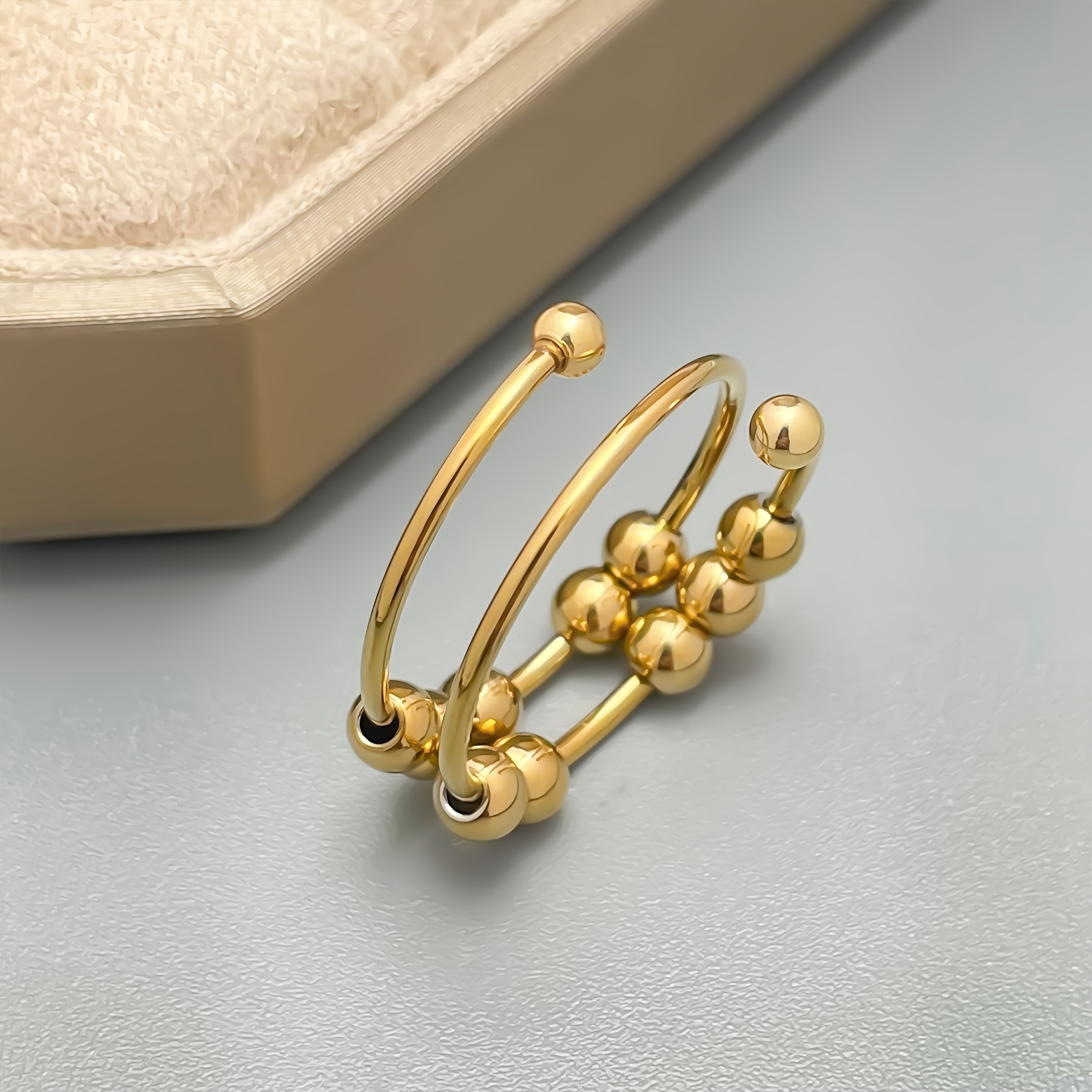 E-shop 1 Edelstahl Offener Ring, Verstellbar für Damen Geschenke