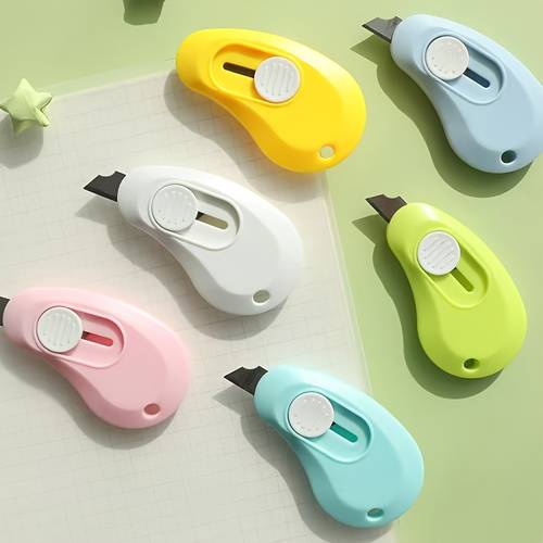 2pcs set of portable mini with retractable design color random portable small utility knife office paper cutting utility knife edc small knife parcel opener