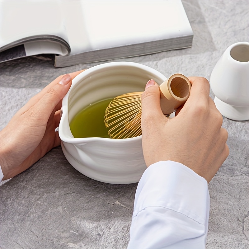 Matcha-Schüssel & Schneebesen-Halter – 500 Ml Keramik, Mit Ausgießer, Für Traditionelle Matcha-Zubereitung