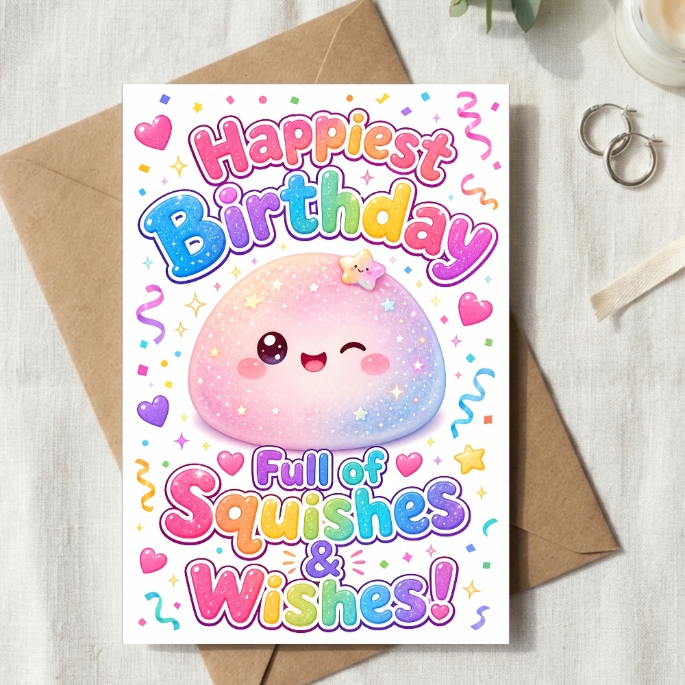 TEMU Birthday Greeting Card, Cute Themed Card, Vibrant Colorful Style, For Best Friend, For Family, For Colleague, Birthday Party, Celebration,