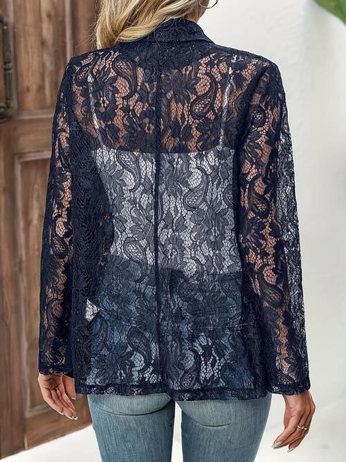 versatile solid lace shirt jacket