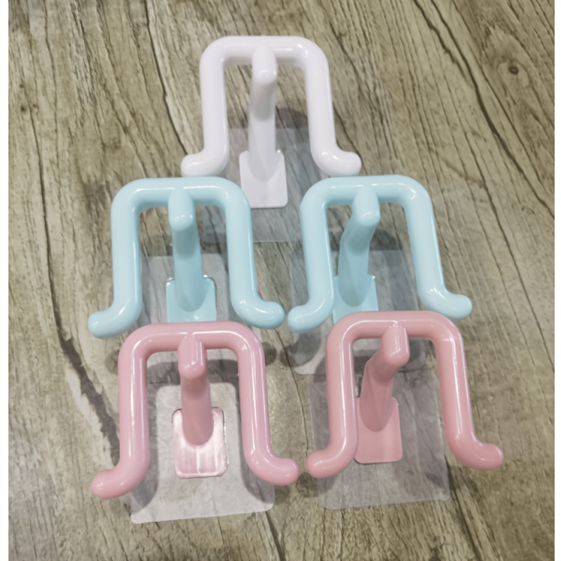 5-pack No-drill Adhesive Shoe Hooks, Home Wall-mounted Hooks For Bathroom And Kitchen Slippers, Utility Hooks
