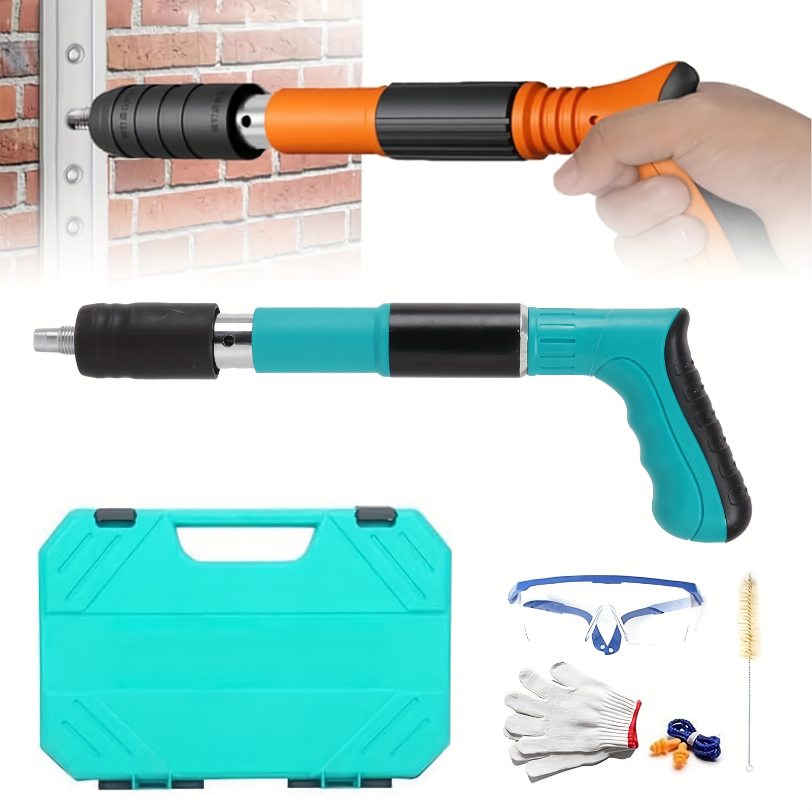manual mini nail gun 5 speed adjustable   gun for brick concrete walls compact pistola para   carpentry tools lightweight portable nailer for diy decoration construction
