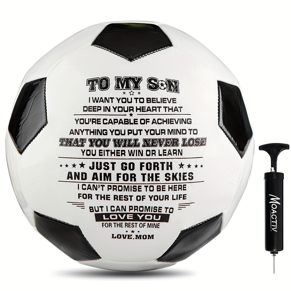 

1pc Soccer Ball With 'dad/mom To Son - I Love You' Print For Gift (without Pump)